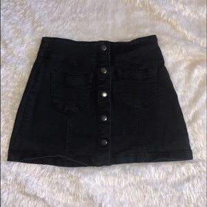 Black button up skirt